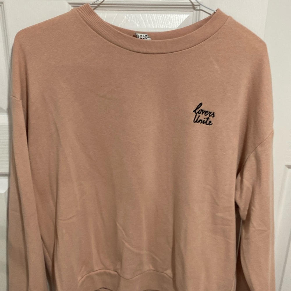 Lovers Unite Print Casual Pink Hoodie